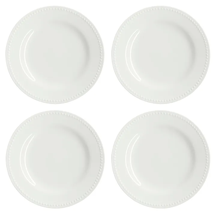 Dots small plate 22 cm 4-pack - Creamy white - Scandi Living