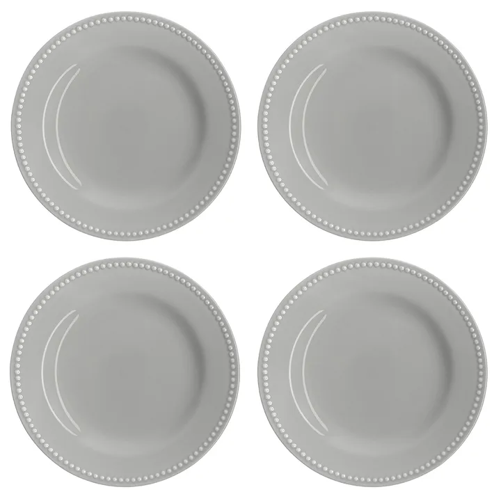 Dots small plate 22 cm 4-pack - Grey - Scandi Living