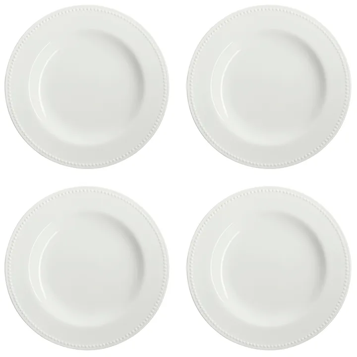 Dots plate 28 cm 4-pack - Creamy white - Scandi Living