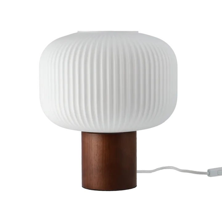 Fair table lamp 34.5 cm - Frosted glass-dark stained ash - Scandi Living