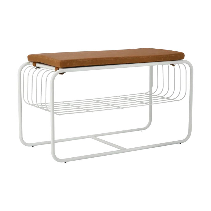 Nod bench/shoe rack 80x36x42 cm - White - Scandi Living