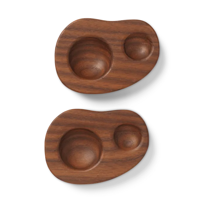 Cairn egg cup 2-pack - Dark brown - Ferm Living