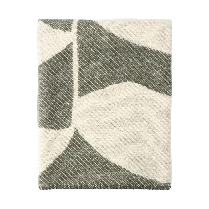 Leaf wool throw 130x180 cm - Khaki green - Scandi Living